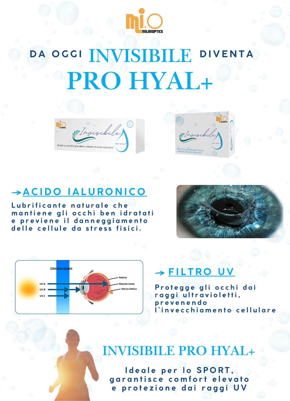 Lenti a contatto giornaliera INVISIBILE 90 PRO HYAL+ &quot;NOVITA&#39;&quot;